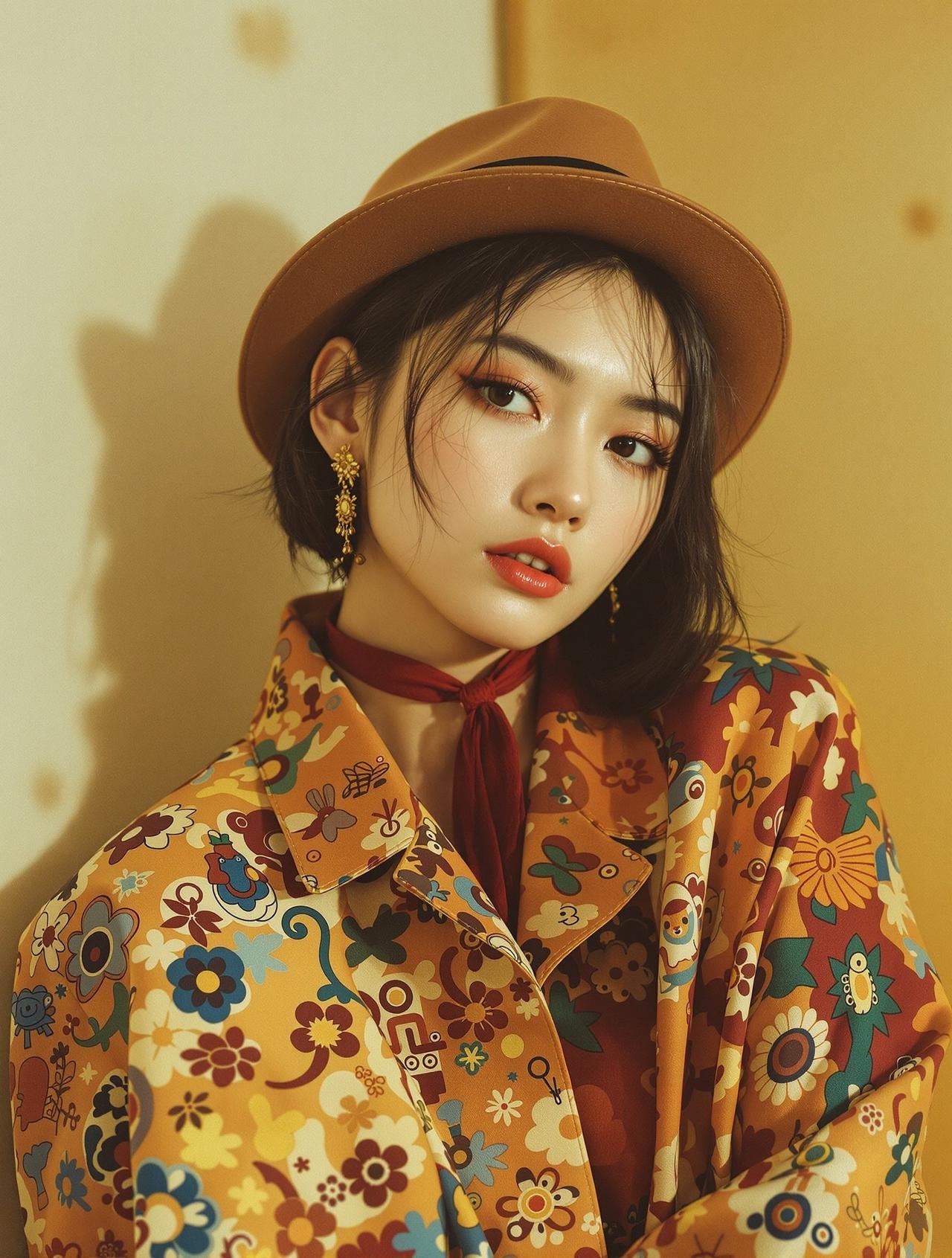 Ugirls杂志风 - 身着复古服装的中国模特，胶片质感 - 每日福利